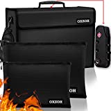 Fireproof Bag with Lock (TSA Approved) No Key Required | Fireproof Document Bag XXXL Size (17 x 12 x 6 inch), A4 & A5 Size | Water Resistance Fireproof Document Box | Firebox for Document Storage