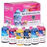 6 X 100ml Sublimation Ink, High Density Professional Dye Sublimation Refill Inks Made by in Korea,(for CISS). for Inkjet Printers, Heat Transfer on Mugs, t-Shirts, Phone Case etc. (6 Color)
