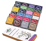 Fstaor Finger Washable Ink Pads for Kids, 24 Pack Craft Ink Pad for Rubber Stamps Paper Wood Fabric (Pack of 24)