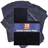 Carbon Paper for Tracing Graphite Transfer-Paper - PSLER 30 Pcs Black Graphite Paper for Tracing Drawing Patterns on Wood Projects Canvas Fabric Artist Lettering Sketch Drawing A4 8.27 X 11.81 Inch