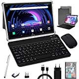 Tablet with Keyboard, Android 11.0 2 in 1 Tablets, 10.1 inch Tablet HD, 4GB RAM 64GB ROM 256GB Expandable, Octa-Core Processor, WiFi, GPS, Bluetooth, Google Certified Tablet PC