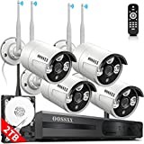 {Dual Antennas for Wi-Fi Enhanced} AI Human Detected 2K 3.0MP Wireless Security Camera System, Surveillance NVR Kits with 2TB Hard Drive, 4Pcs Outdoor WiFi Security Cameras, with Audio, Night Vision