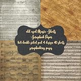 old aged Music Sheets Scrapbook Paper 8x8 double sided pad 4 design 40 sheets scrapbooking pages: decorative Antique vintage Ornate Printed Designs ... art & papercraft - Album Scrapbook Cards