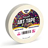 TSSART White Art Tape Medium Tack - Masking Artists Tape for Drafting Art Watercolor Painting Canvas Framing - Acid Free 1 Inch Wide 180FT Long