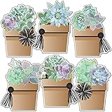 Schoolgirl Style Simply Stylish 36 Piece Potted Succulents Bulletin Board Cutouts, Succulent Plant Bulletin Board Decorations, Simply Greenery Classroom Décor
