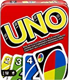 UNO Family Card Game, with 112 Cards in a Sturdy Storage Tin, Travel-Friendly, Makes a Great Gift for 7 Year Olds and Up​ [Amazon Exclusive]