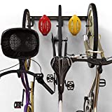 Koova Wall Mount 3 Bike Storage Rack Organization | Garage Hanger For Mountain/Cruisers/Hybrid/Electric Bicycles & Helmets | Protective Rubber Hooks | Heavy Duty Steel | Easy Installation | USA Made