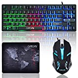 RGB Gaming Mouse and Keyboard, CHONCHOW 87 Keys TKL Gaming Keyboard and Mouse Combo, Wired LED Rainbow Backlit Keyboard 800-3200 DPI RGB Mouse, Keyboard and Mouse Gaming for PS4 Xbox PC Laptop Mac