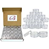 (Quantity: 100 Pieces) Beauticom® 10G/10ML Clear Lid Plastic Cosmetic Lip Balm Lip Gloss Cream Lotion Eyeshadow Container Jars