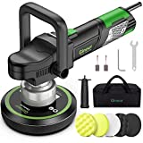 Ginour Buffer Polisher, 6 inch Dual Action Buffer for Car Detailing, Variable Speed Random Orbital Car Buffer with 2 Handles, 5 Buffer Polisher Pads