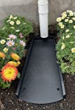 2 Pack Decorative Gutter Downspout Extensions: Rain Gutter Downspout Splash Block, Down Spout Extender, Drain Gutter Guard Diverter, Stakes for Cement Floor and Lawn Included, Matte Black