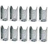 LukLoy Fence Bracket Repair Kit 10 Pack Galvanized 2x4 Brackets for Wood Rail Includes 70pcs 304 Stainless Steel Screws