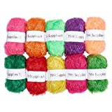 TYH Supplies 10 Skeins Scrubbing Dish Scrubber Yarn Assorted Colors for Crochet & Knitting Multi Pack Variety Colored Assortment 66 Yards Each Skein - Pretty 10 Skeins