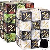 48 Pieces Magic The Gathering Token Dice Counters Marble Cube D6 Dice Loyalty Dice for CCG Creature Stats Card Gaming MTG Accessories, 4 Styles