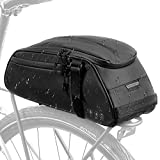 WOTOW Bike Reflective Rear Rack Bag, Water Resistant Bicycle Saddle Panniers, 8L Capacity Trunk Storage Bag, Cycling Back Seat Cargo Carrier Pouch With Shoulder Strap Travel