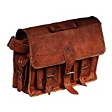 HB Top Grain Leather Camera Shoulder Bag Vintage Briefcase 14' DSLR SLR Bag for Nikon, Sony, Canon, Pentax, Olympus Panasonic, Samsung and more