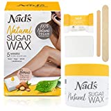 Nad's Sugar Wax Kit - Wax Hair Removal For Women - Body+Face Wax - All Skin Types - At Home Waxing Kit With 6 Oz Sugar Wax, Cleansing Soap, Wooden Spatula, Re-Usable Cotton Strips