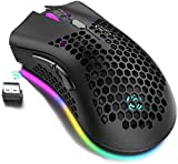 Lightweight Gaming Mouse,Rechargeable Wireless Gaming Mouse with USB Receiver RGB Backlight Computer Mouse for Laptop PC