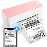 Bluetooth Thermal Label Printer 4X6 - Wireless Shipping Label Printer for Small Business & Packages - Pink Thermal Label Printer Shipping Label Makers, Compatible with iPhone, USPS, Etsy, Amazon