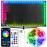 KANTUTOE TV LED Backlight, Led Strips for TV 16.4ft Sync to Music for 56-80 Inch TV, RGB Led TV Back Lights for Bedroom Holiday Party Decor