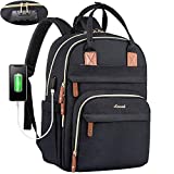 LOVEVOOK Laptop Backpack for Men & Women Unisex Travel Anti-theft Bag Business Work Computer Backpacks Purse College School Student Bookbag, Casual Hiking Daypack with Lock, 15.6 Inch, Black