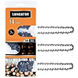 SUNGATOR 3-Pack 14 Inch Chainsaw Chain SG-S52, - 3/8' LP Pitch - .050' Gauge - 52 Drive Links, Compatible with Craftsman, Poulan, Ryobi, Homelite, Echo