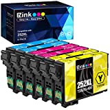 E-Z Ink (TM) Remanufactured Ink Cartridge Replacement for Epson 252 XL 252XL T252XL to use with Workforce WF-3620, WF-3640, WF-7110, WF-7610, WF-7620, WF-7210 (2 Cyan, 2 Magenta, 2 Yellow, 6 Pack)