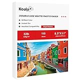 Koala Thin Presentation Paper Double-Sided Matte for Printing Photo 8.5X11 Inches 110 Sheets, Compatible with Inkjet Printer
