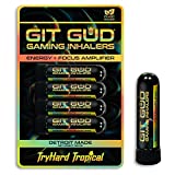 GIT GUD Gaming Vapor Inhaler | Energy + Focus Amplifier for Esports Athlete Gamer | Stimulating Aromatherapy Scent | Portable Pre Workout Performance Disposable | TryHard Tropical (4 Pack)
