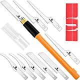 Mini Hand Saw Model Craft Tools Modelling Knife Hobby DIY Razor Saw Hacksaw Tool Kit with 9 Pieces Craft Blades for Hand Cutting Tree Limbs and Branches