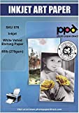 PPD 25 Sheets Inkjet White Giclee Archival Velvet Etching Fine Art Printer Paper 8.5x11 72lbs 270gsm (PPD076-25)