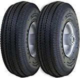 Marathon 02310 Pneumatic Air Filled Hand Truck and All-Purpose Tires on Wheels-4.10/3.50-4 Inch, 2.25' Offset Hub, 5/8' Bearings Fits Various Types of Utility Equipment, 2 Pack