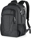 Travel Laptop Backpack, Extra Large School Backpacks for Teens Boys Water Resistant Back Pack with USB Charging Port, Business Anti Theft Durable Computer Bag Gifts for Men Fits 17 Inch Laptop,Black
