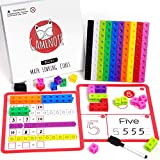 GAMENOTE Math Cubes Manipulatives with Activity Cards - Number Counting Blocks Toys Snap Linking Cube Math Counters for Kids Kindergarten Learning Activities
