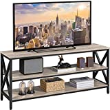 Yaheetech TV Stand for 65 Inch TV with Storage for Living Room, Industrial Entertainment Center TV Console Table with 3 Shelves, Sturdy Wooden TV Table with Metal Frame, 55 x 16 x 24'', Gray