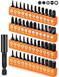 AEJ 49-Pack Screwdriver Bit Set, Hex Head Allen Wrench Drill Bit Set, Torx Square Slotted Phillips Bit Set With 1/4' Magnetic Extension Bit Holder, 1/4 Hex Shank, S2 Steel, 1'long