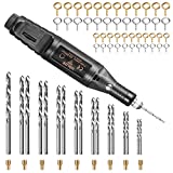 Electric Corded Hand Drill Kit, Pin Vise Set with 17Pcs Twist Drill Bit, 10Pcs Collet and 200Pcs Screw Eye Pin for Resin Wood Plastic Polymer Clay Keychain Pendant Earring Jewelry Making - Uolor
