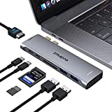 USB C Hub Adapters for MacBook Pro 2020, MacBook Pro USB Adapter MacBook HDMI Multiport Mac Dongle Accessories for MacBook Pro Air 2020-2018 with 4K HDMI, 2 USB 3.0 Port, SD/TF,Thunderbolt 3, USB C