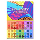 UCANBE 54 Colors Splashy Candies Eyeshadow Palette, Highly Pigmented Matte Shimmer Soft Creamy Glitter Rainbow Bright Powder Eye Shadow Blendable Waterproof Long Lasting Makeup Pallet