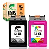 COLORETTO Remanufactured Printer Ink Cartridge Replacement for HP 61XL to use with Envy 4500 5530 5535 Deskjet 1510 1512 3050 3050A Officejet 2620 4630 (1 Black+1 Color) Combo Pack