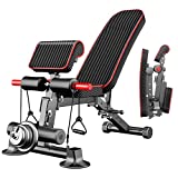 Adjustable Weight Bench,Utility Workout Bench Foldable Incline Decline Benches for Home Gym Full Body Workout,Load 600LBS