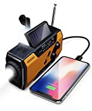 FosPower 2000mAh NOAA Emergency Weather Radio (Model A1) Portable Power Bank with Solar Charging, Hand Crank & Battery Operated, SOS Alarm, AM/FM & LED Flashlight for Outdoor Emergency
