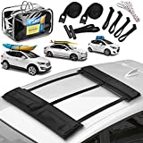 BagMate Universal Soft Roof Rack for Car with 2 Tie Down Straps, 4 Car Beam Hooks, and Carrying Case – Adjustable and Removable Canoe/Kayak/Surfboard/SUP/Paddle Board Rack