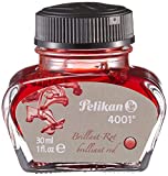 Pelikan 4001 Bottled Ink for Fountain Pens, Brilliant Red, 30ml, 1 Each (301036)