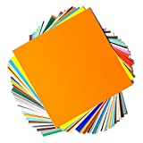 EZ Craft USA Permanent Adhesive Backed Vinyl Sheets 12' x 12' - 40 Sheets Assorted Colors Works with Cricut and Other Cutters