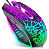 VersionTECH. Wired Gaming Mouse, Ergonomic USB Optical Mouse Mice with Chroma RGB Backlit, 1200 to 3600 DPI for Laptop PC Computer Games & Work –Black