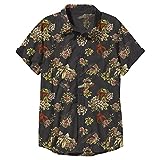 STAR WARS Men's Boba Fett Floral Button Down Shirt, Black, Medium