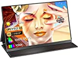 UPERFECT QLED Portable Monitor, 15.6’’ 100% DCI-P3 10 Bit 500 Nits Q1 USB C Monitor, FHD 1920x1080 Ultra-Wide Extended Screen, Frameless Ultra-Slim 1.16lb Lightweight and Travel Friendly