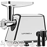 2600W Electric Meat Grinder, Sausage Stuffer, Stainless Steel Food Mincer with Sausage Tube Kubbe Maker 2 Blades 3 Plates for Home Kitchen Commercial Use