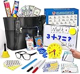 Alritz Pretend Play Teacher Set - Classroom Learning Education Gifts Includes Reusable White Board Bell Clock and More, Be Teacher or Student, Toy Gift for Boys Girls 5 6 7 8 9 10 11 12 Years Old